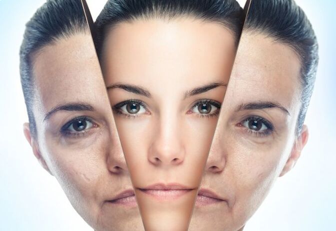 Il processo di eliminazione della pelle del viso dai cambiamenti legati all'età